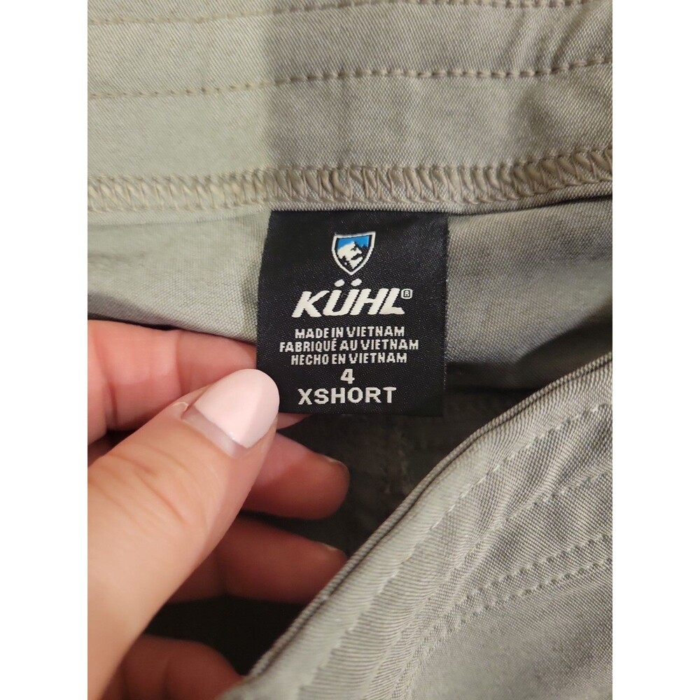NWT Kuhl Trekr Pants Women's 4 Short Stone Gray Stretch Hiking Travel Cinch Hem - Picture 9 of 11